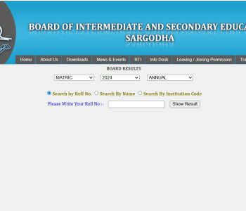 Result Announced of BISE Sargodha Annual Examinations 2025 Check Now
